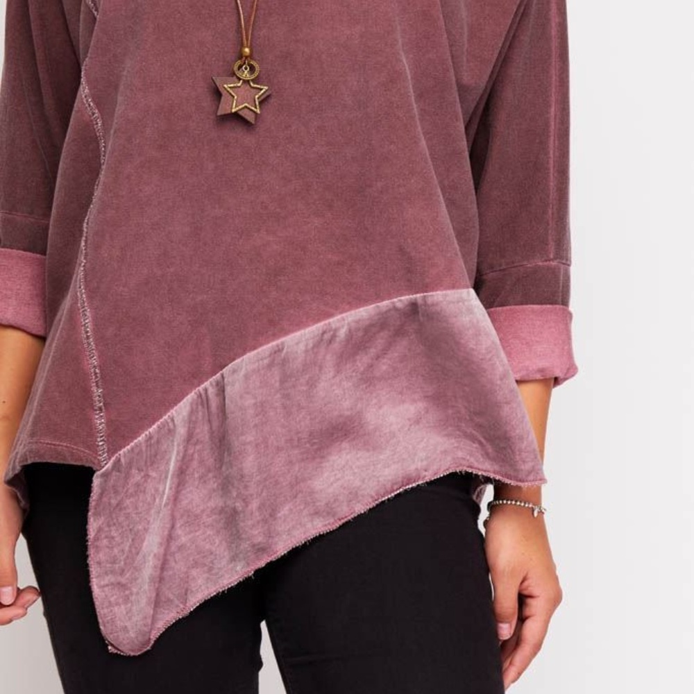 SOLD Cotton Tunic Plus Size 16-20 Asymmetric Hem - Picture 3 of 4